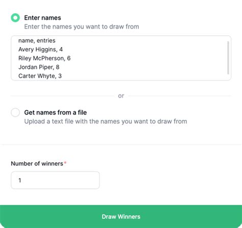 Random name picker for raffles and giveaways.